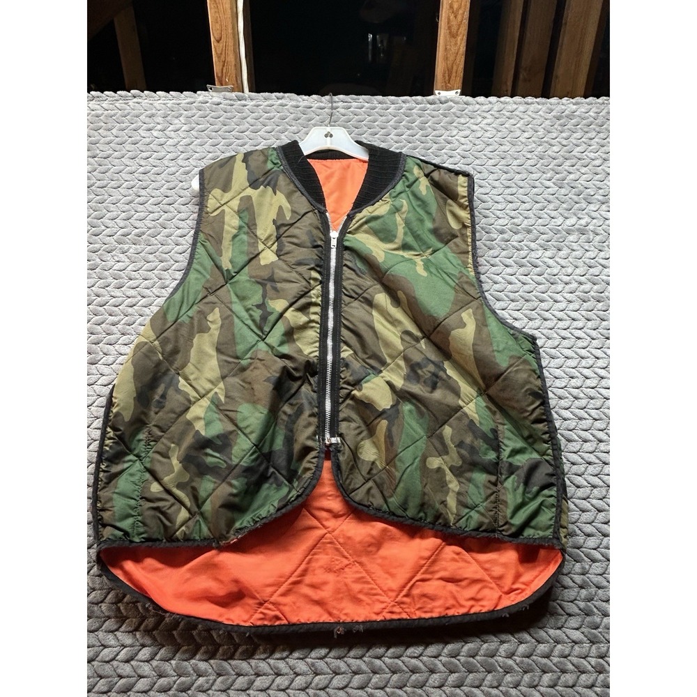 Vintage Empire Insulated Wear XL Reversible Camo Orange Hunting Vest USA